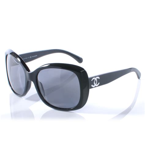 CHANEL Acetate Polarized CC Sunglasses 5183 Black